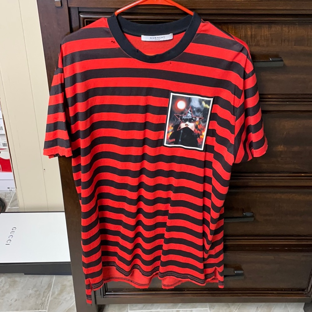 Givenchy Black & Red Striped T-Shirt